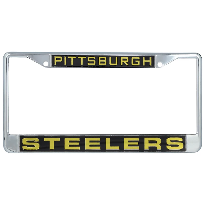 Sparo Pittsburgh Steelers Chrome License Plate Frame with Laser Inserts