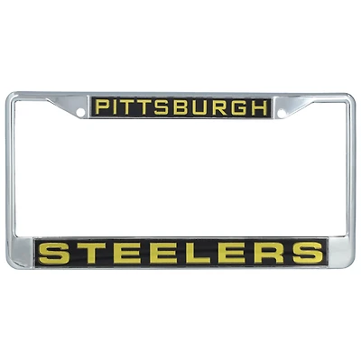 Sparo Pittsburgh Steelers Chrome License Plate Frame with Laser Inserts