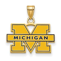 Women's Michigan Wolverines Gold Plated Small Enamel Pendant