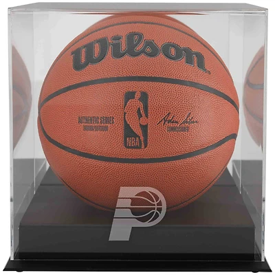 Indiana Pacers Black Base Team Logo Basketball Display Case with Mirrored Back