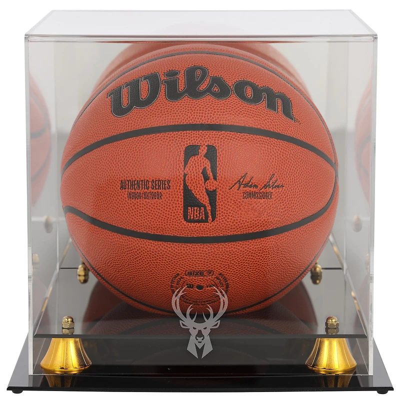 Milwaukee Bucks Golden Classic Team Logo Basketball Display Case