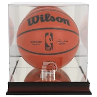 Indiana Pacers Mahogany Team Logo Basketball Display Case with Mirrored Back
