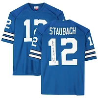 Roger Staubach Dallas Cowboys Autographed Blue Authentic Mitchell & Ness Jersey with "HOF 85" Inscription