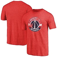 Men's Red Washington Wizards Distressed Logo Tri-Blend T-Shirt