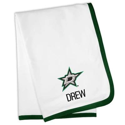 White Dallas Stars Personalized Baby Blanket