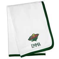 White Minnesota Wild Personalized Baby Blanket