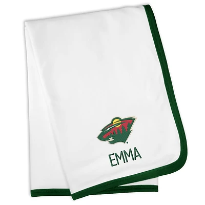 White Minnesota Wild Personalized Baby Blanket