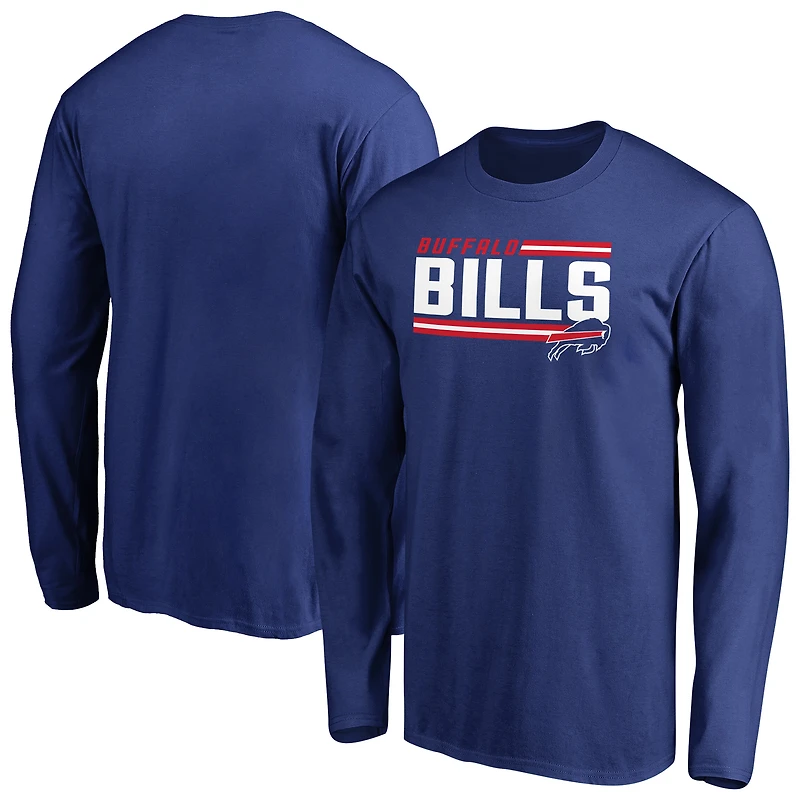 Men's Royal Buffalo Bills Iconic Collection On Side Stripe Long Sleeve T-Shirt
