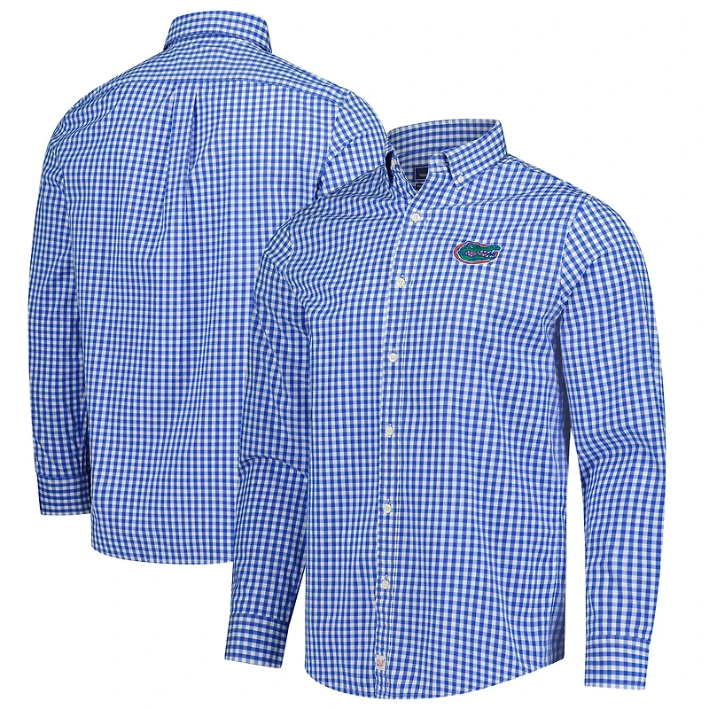 Men's Vineyard Vines Royal Florida Gators Carleton Gingham Woven Full-Button Shirt