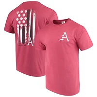 Men's Cardinal Arkansas Razorbacks Baseball Flag Comfort Colors T-Shirt