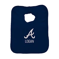 Infant Navy Atlanta Braves Personalized Bib