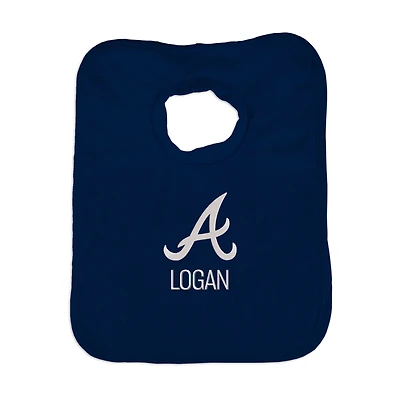 Infant Navy Atlanta Braves Personalized Bib