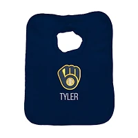 Infant Navy Milwaukee Brewers Personalized Bib
