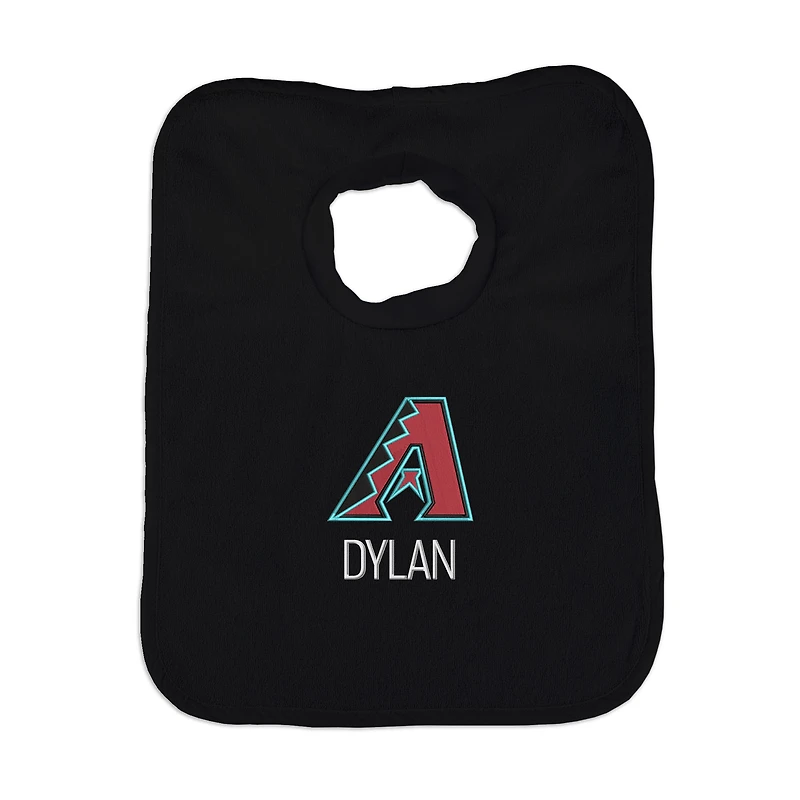Infant Black Arizona Diamondbacks Personalized Bib