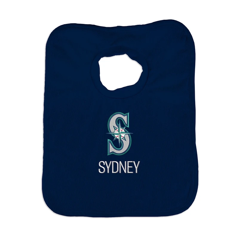 Infant Navy Seattle Mariners Personalized Bib