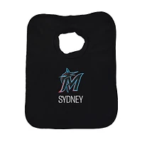 Infant Black Miami Marlins Personalized Bib