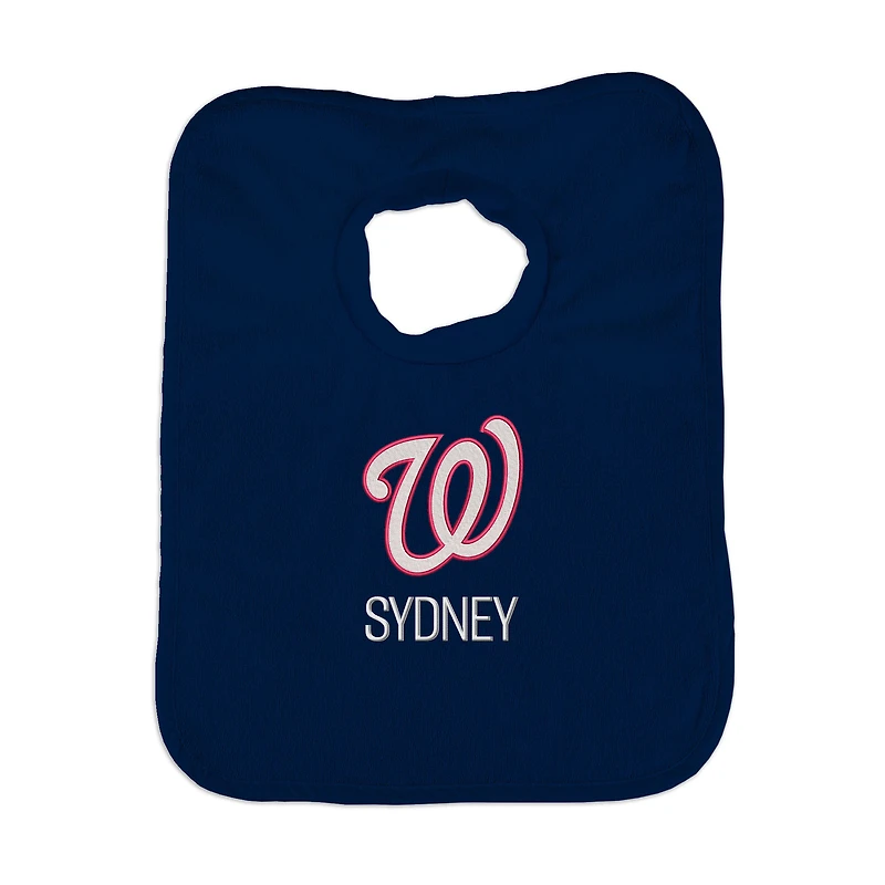 Infant Navy Washington Nationals Personalized Bib