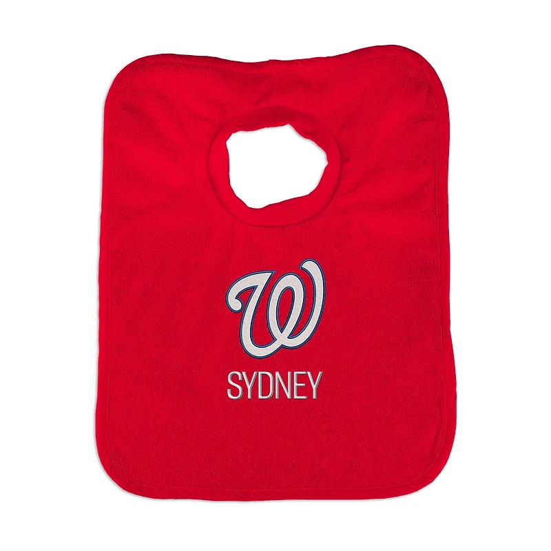 Infant Red Washington Nationals Personalized Bib