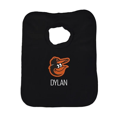 Infant Black Baltimore Orioles Personalized Bib