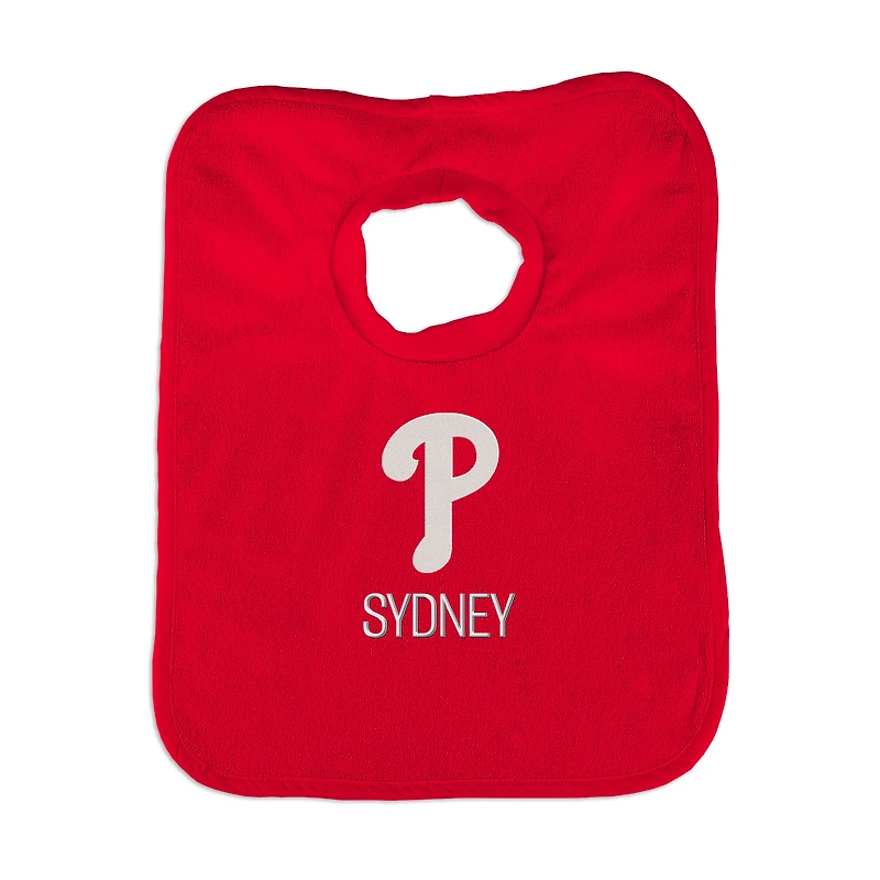 Infant Red Philadelphia Phillies Personalized Bib