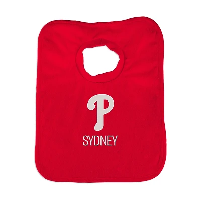 Infant Red Philadelphia Phillies Personalized Bib