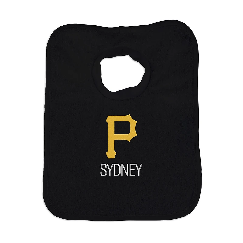 Infant Black Pittsburgh Pirates Personalized Bib