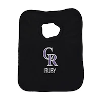 Infant Black Colorado Rockies Personalized Bib