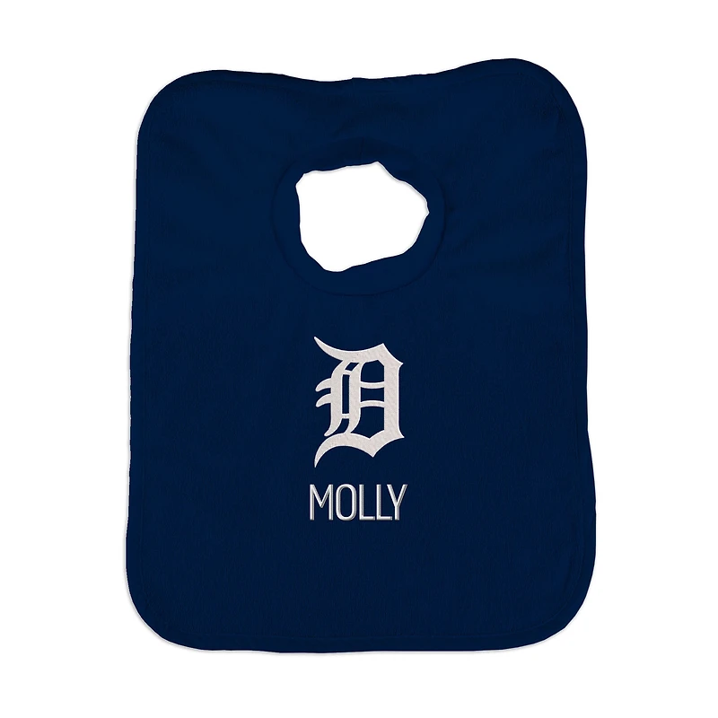 Infant Navy Detroit Tigers Personalized Bib