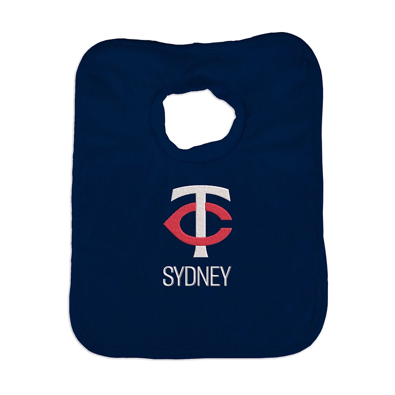 Infant Navy Minnesota Twins Personalized Bib