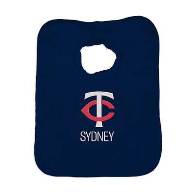 Infant Navy Minnesota Twins Personalized Bib