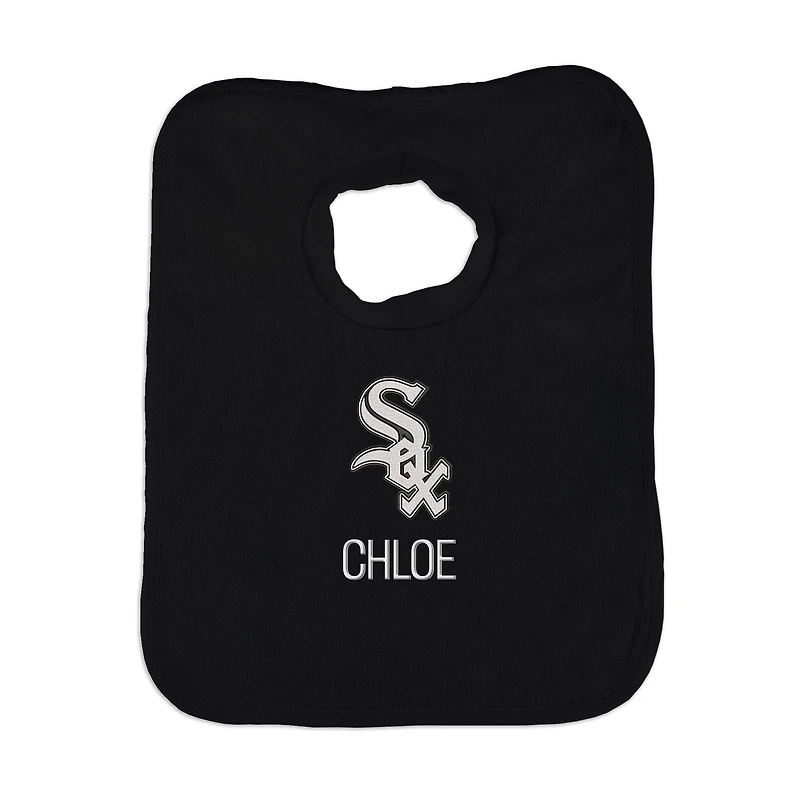 Infant Black Chicago White Sox Personalized Bib