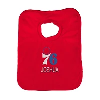 Infant Red Philadelphia 76ers Personalized Bib