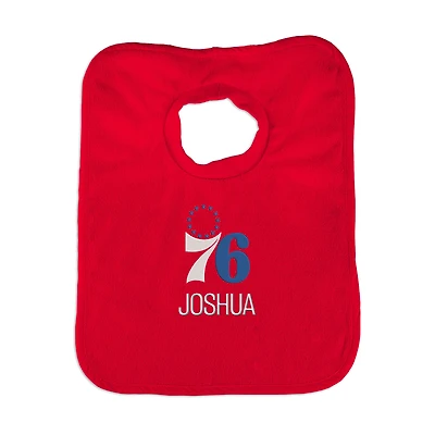 Infant Red Philadelphia 76ers Personalized Bib