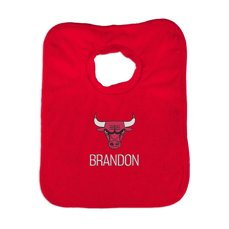 Infant Red Chicago Bulls Personalized Bib