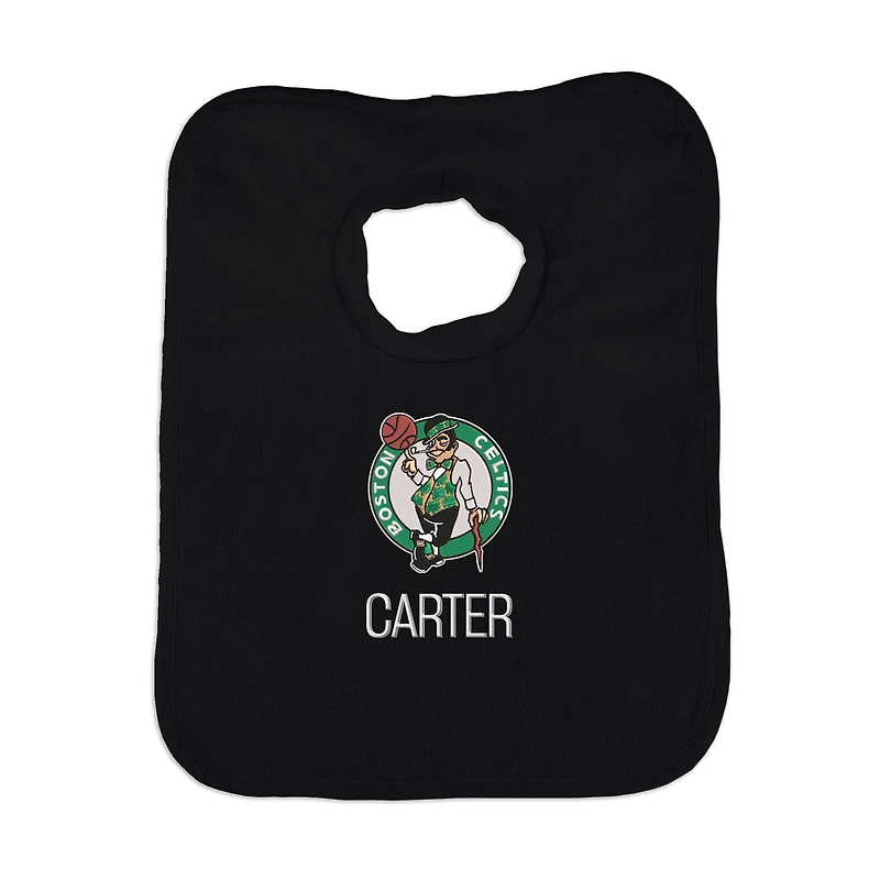 Infant Black Boston Celtics Personalized Bib