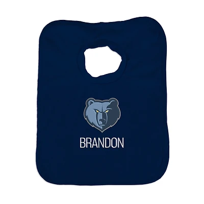Infant Navy Memphis Grizzlies Personalized Bib