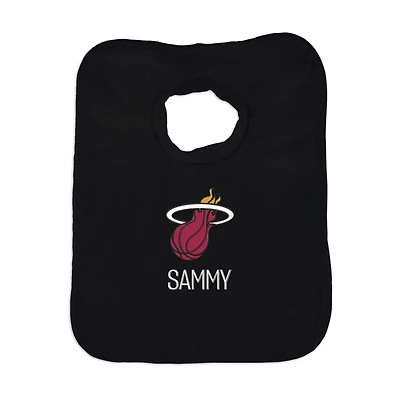 Infant Black Miami Heat Personalized Bib
