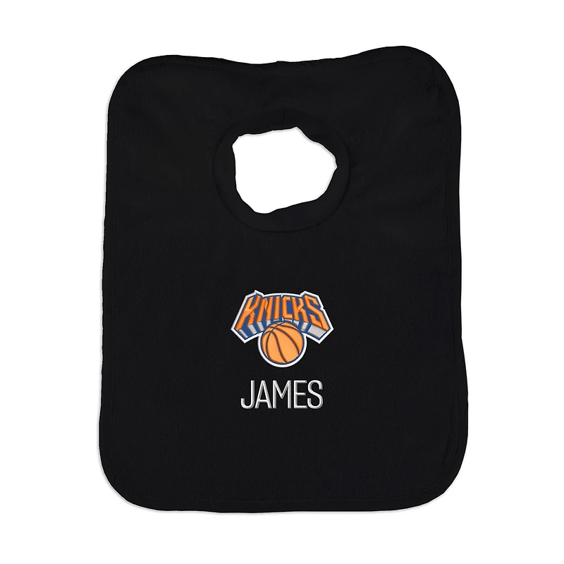 Infant Black New York Knicks Personalized Bib