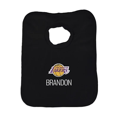 Infant Black Los Angeles Lakers Personalized Bib