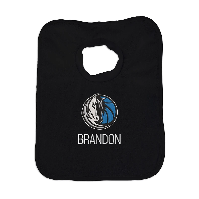 Infant Black Dallas Mavericks Personalized Bib