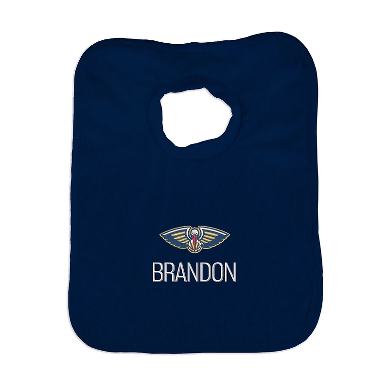 Infant Navy New Orleans Pelicans Personalized Bib