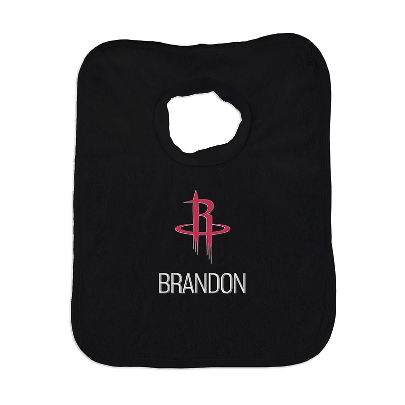 Infant Black Houston Rockets Personalized Bib