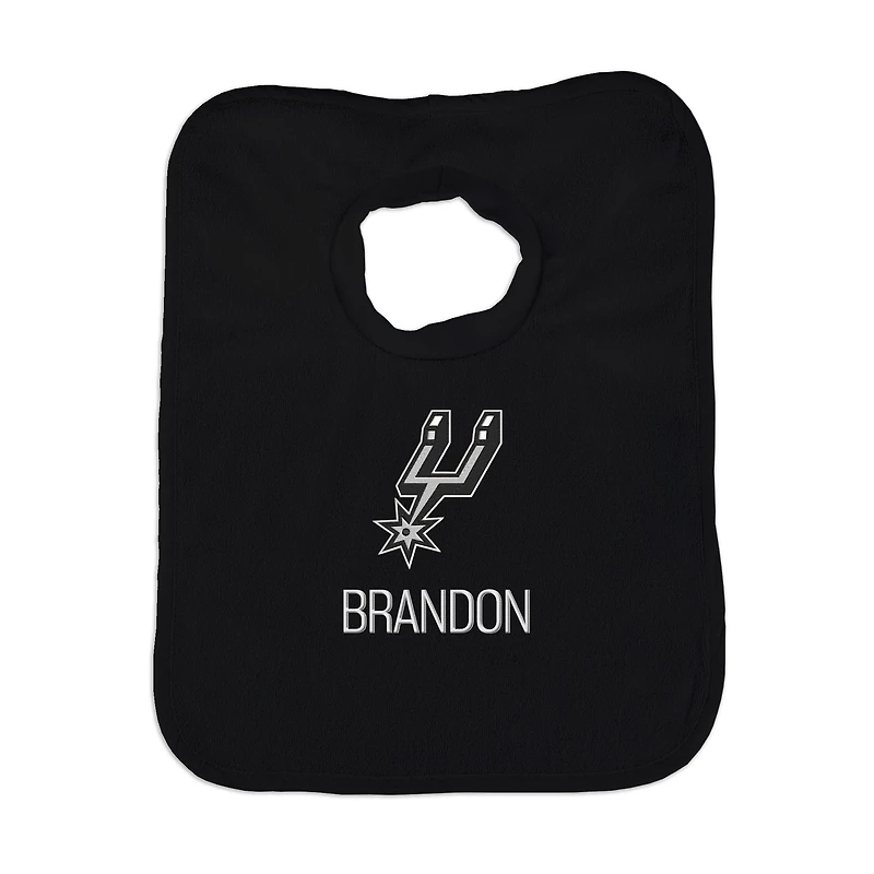 Infant Black San Antonio Spurs Personalized Bib