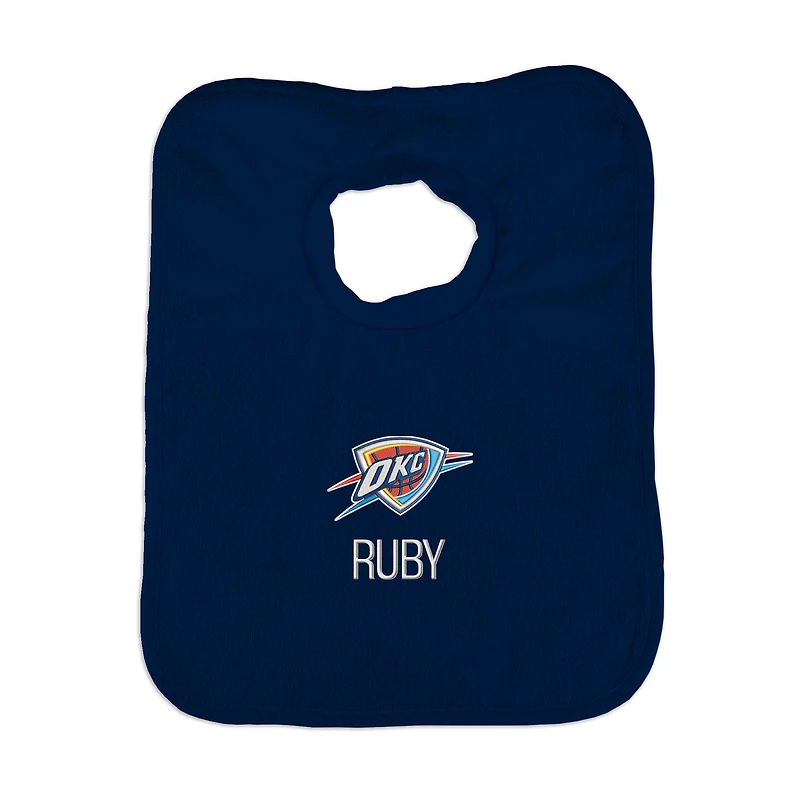 Infant Navy Oklahoma City Thunder Personalized Bib