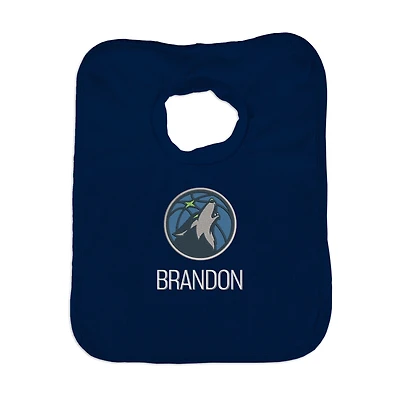 Infant Navy Minnesota Timberwolves Personalized Bib