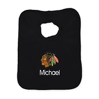 Infant Black Chicago Blackhawks Personalized Bib
