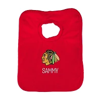 Infant Red Chicago Blackhawks Personalized Bib
