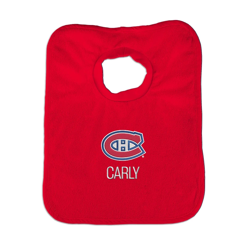 Infant Red Montreal Canadiens Personalized Bib