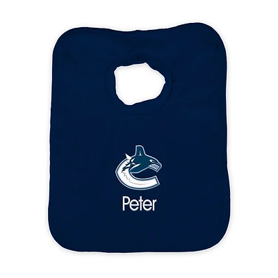 Infant Navy Vancouver Canucks Personalized Bib