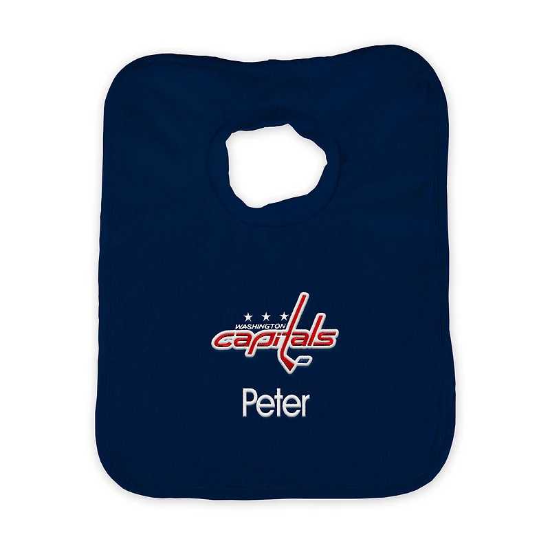 Infant Navy Washington Capitals Personalized Bib